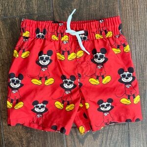Red Mickey Mouse Swim Shorts
